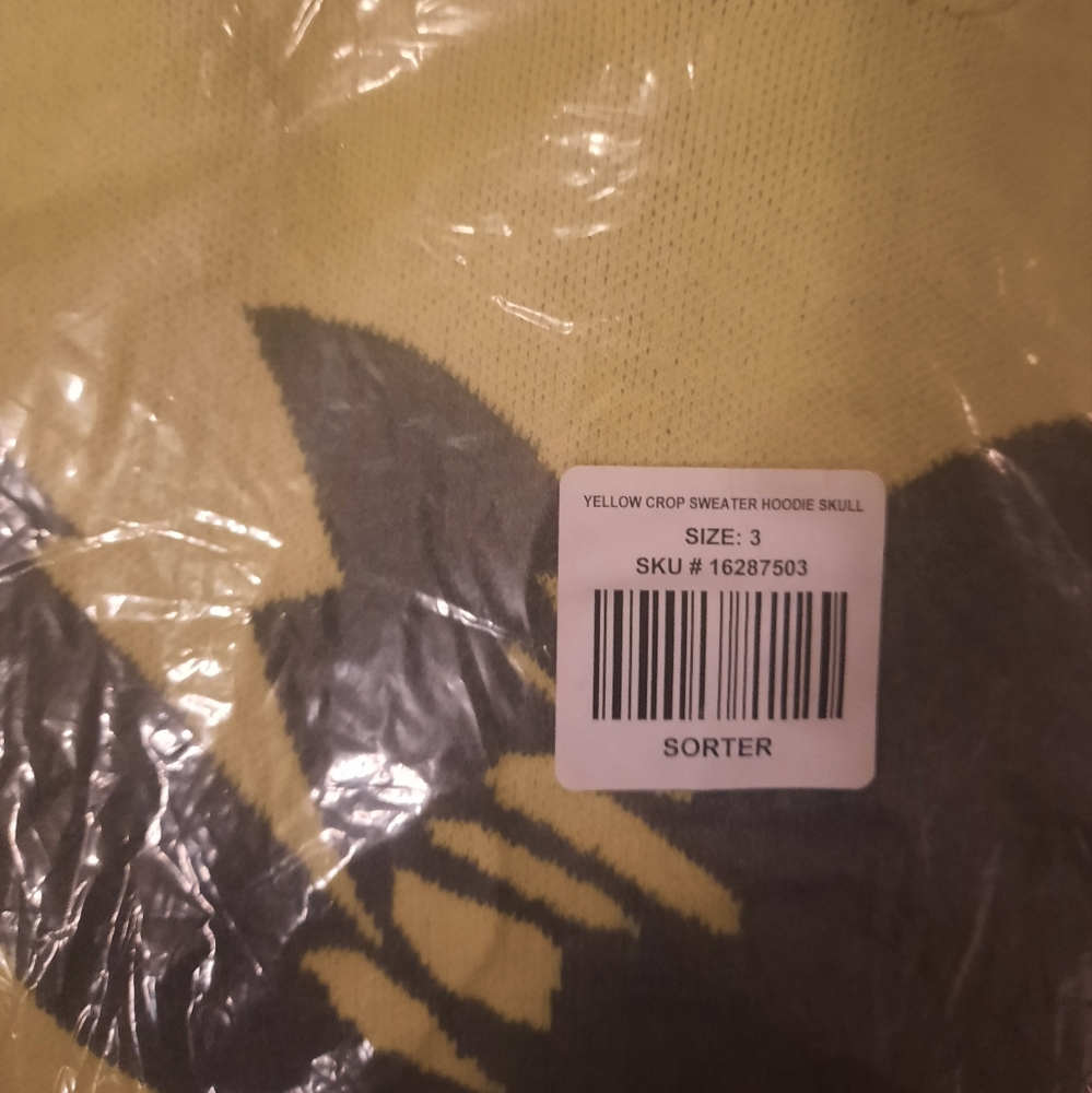 Torrid Yellow Crop Luxe Cozy Heart Sweater Hoodie - Picture 5 of 11